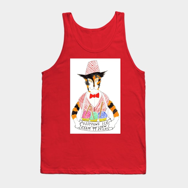 Calico Cat Ice Cream Seller Tank Top by MrTiggersShop